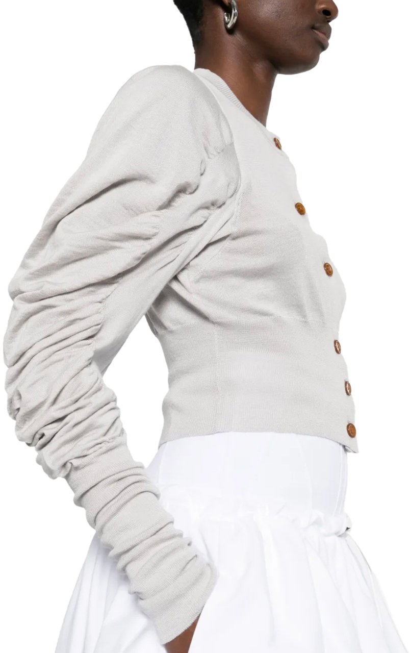 Vivienne Westwood Eli Cropped Cardi Light Grey Grijs