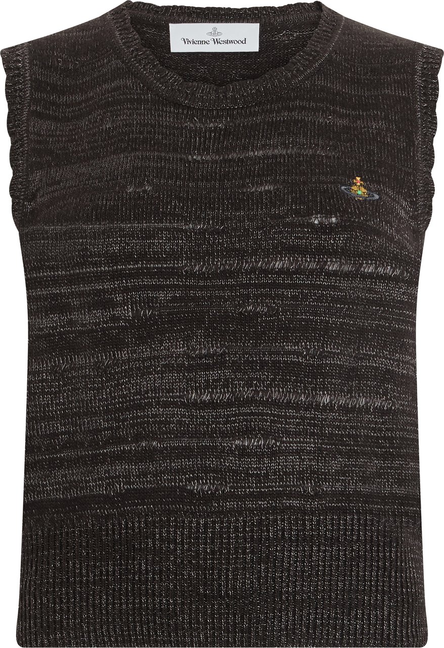 Vivienne Westwood Sleeveless knit sweater with embroidered logo Divers