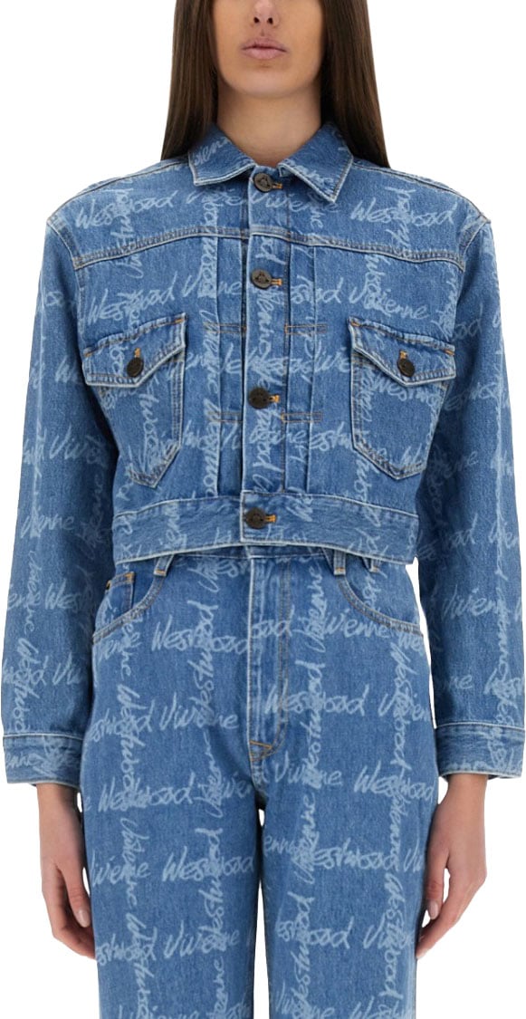 Vivienne Westwood "Marlene" Cropped Jacket Blauw