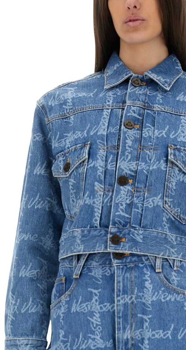 Vivienne Westwood "Marlene" Cropped Jacket Blauw