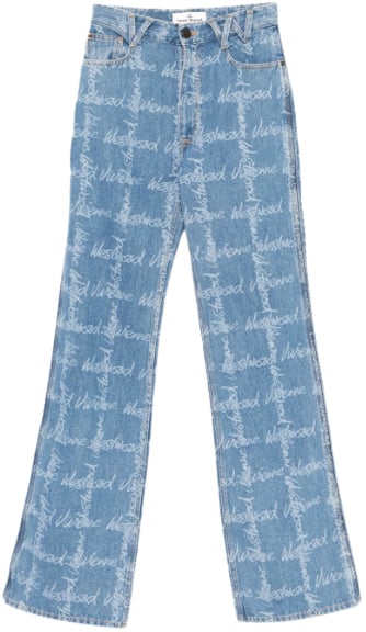 Vivienne Westwood Ray 5 Pocket Jeans Grid/blue Blauw