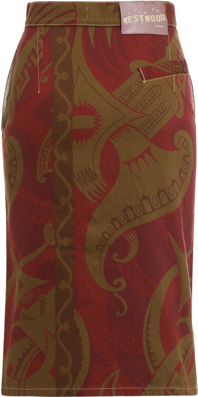 Vivienne Westwood Midi skirt in printed cotton Rood