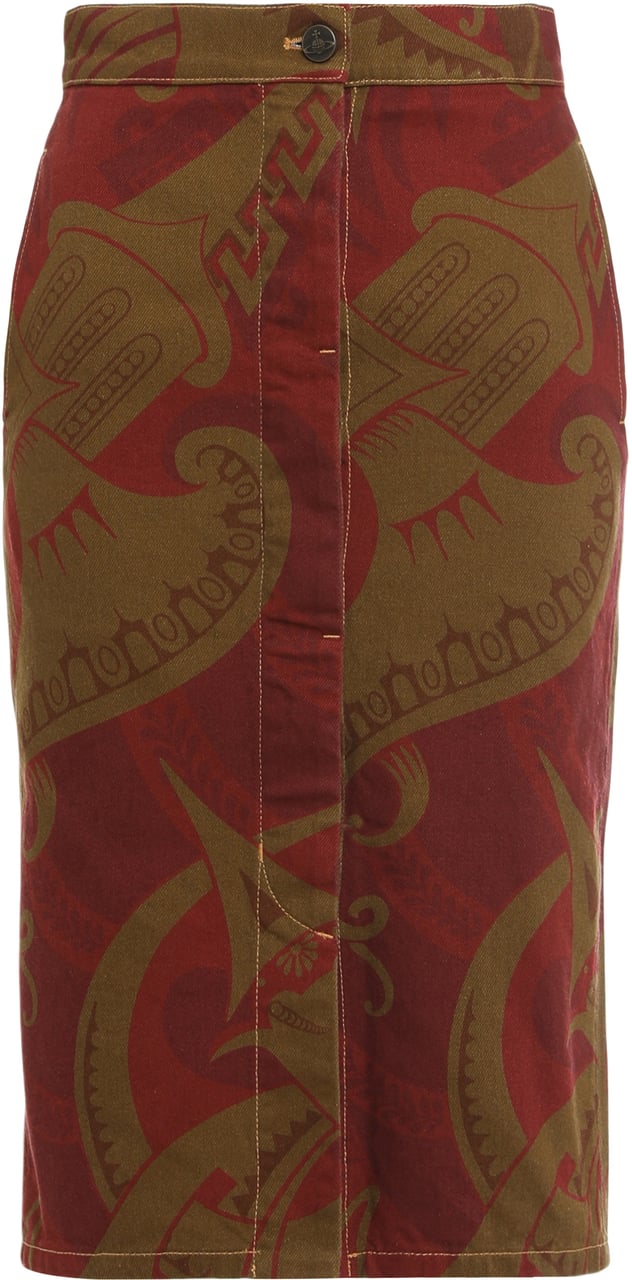 Vivienne Westwood Midi skirt in printed cotton Rood