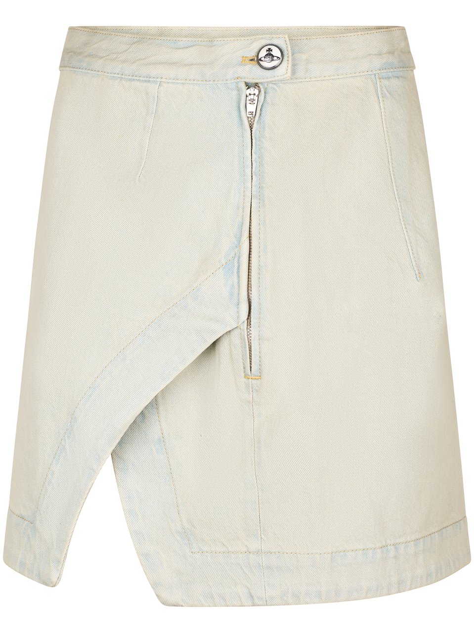 Vivienne Westwood Mini Denim Skirt with Asymmetrical Flap Wit