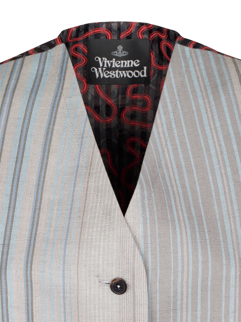 Vivienne Westwood Tailored Waistcoat with Vertical Stripes and Abstract Back Wit