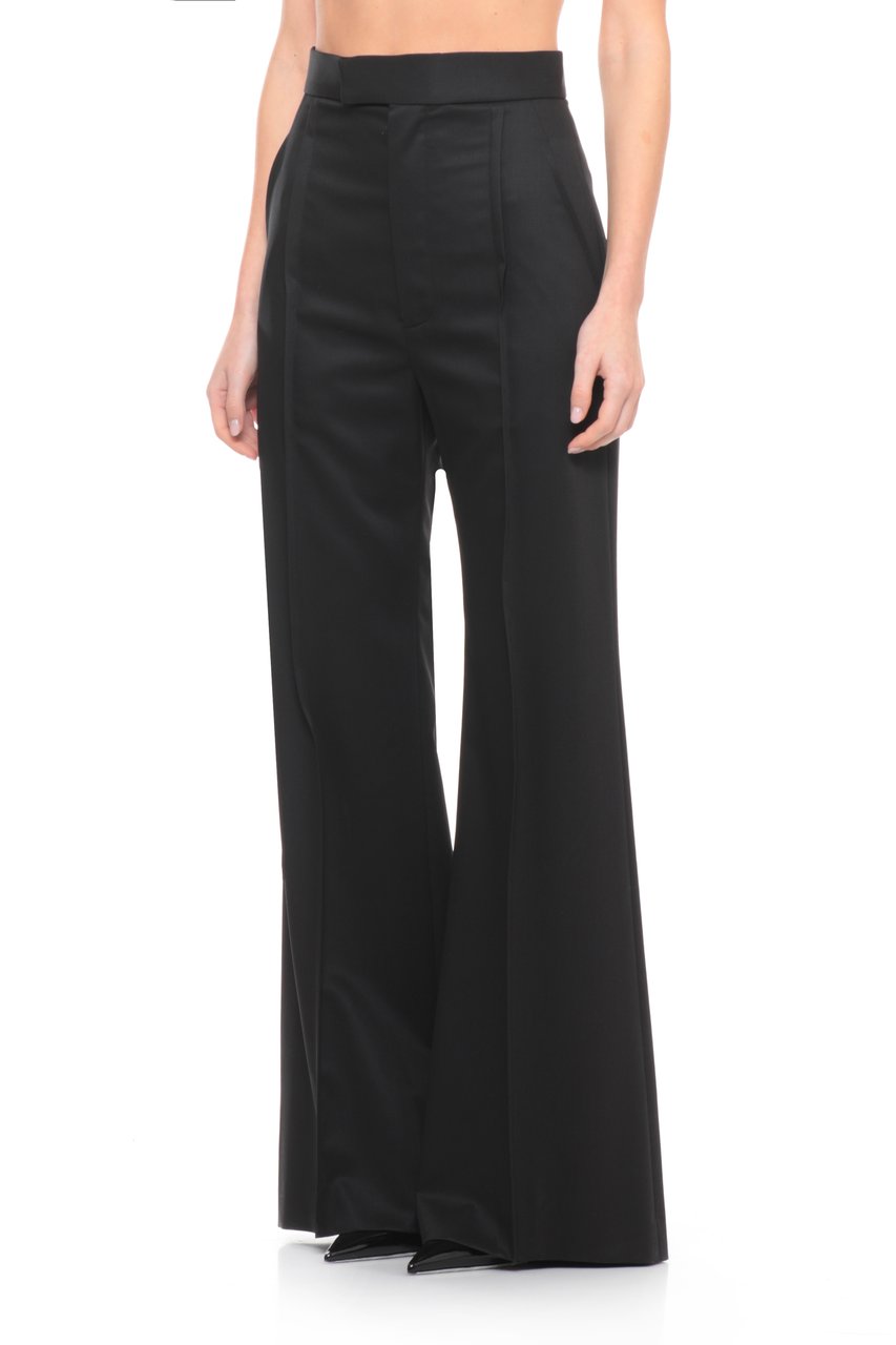 Vivienne Westwood Black Wide Leg Virgin Wool Pants Zwart