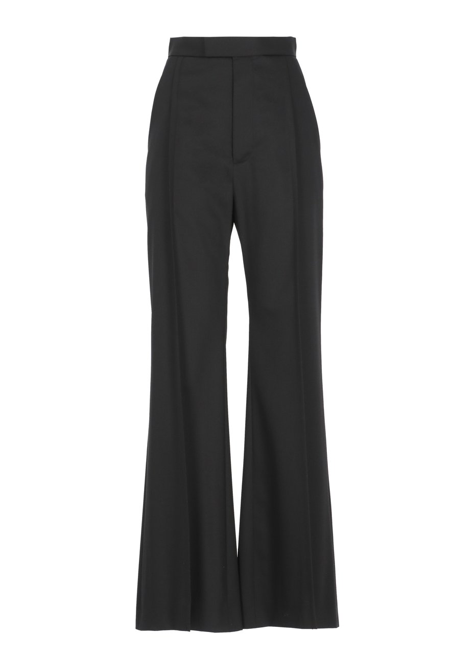 Vivienne Westwood Black Wide Leg Virgin Wool Pants Zwart