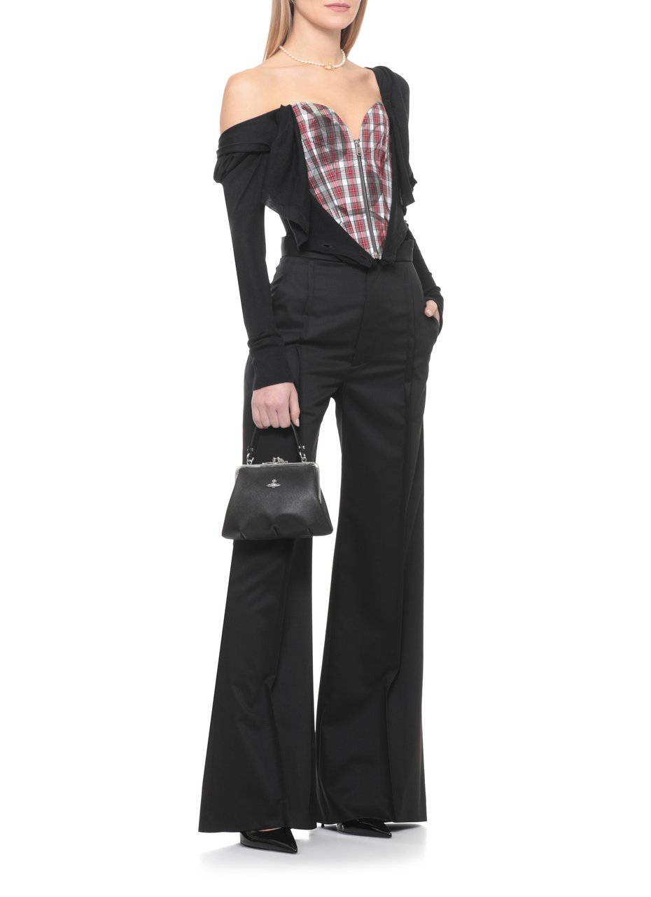 Vivienne Westwood Black Wide Leg Virgin Wool Pants Zwart