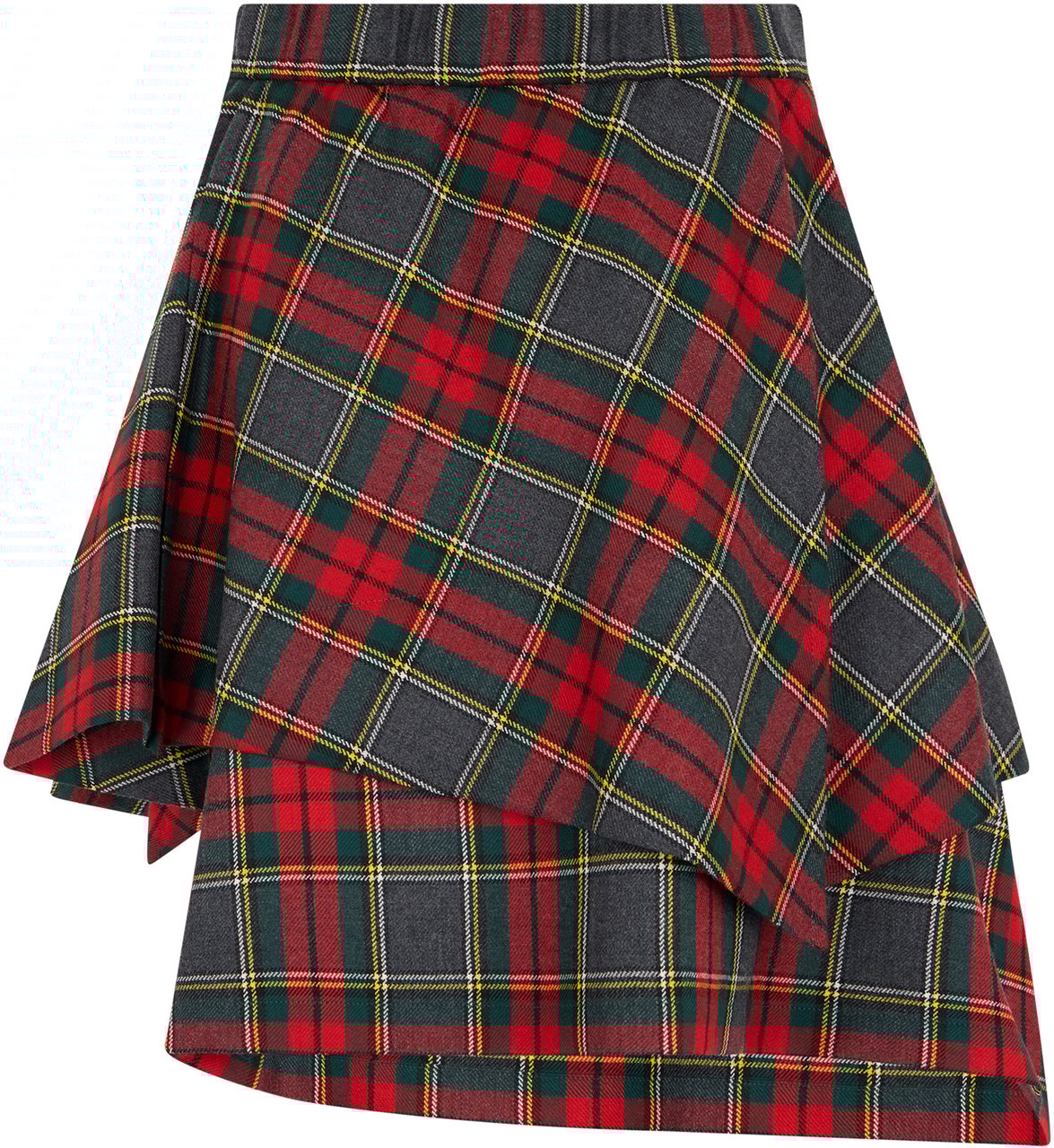 Vivienne Westwood Asymmetrical Skirt in Wool Tartan Divers