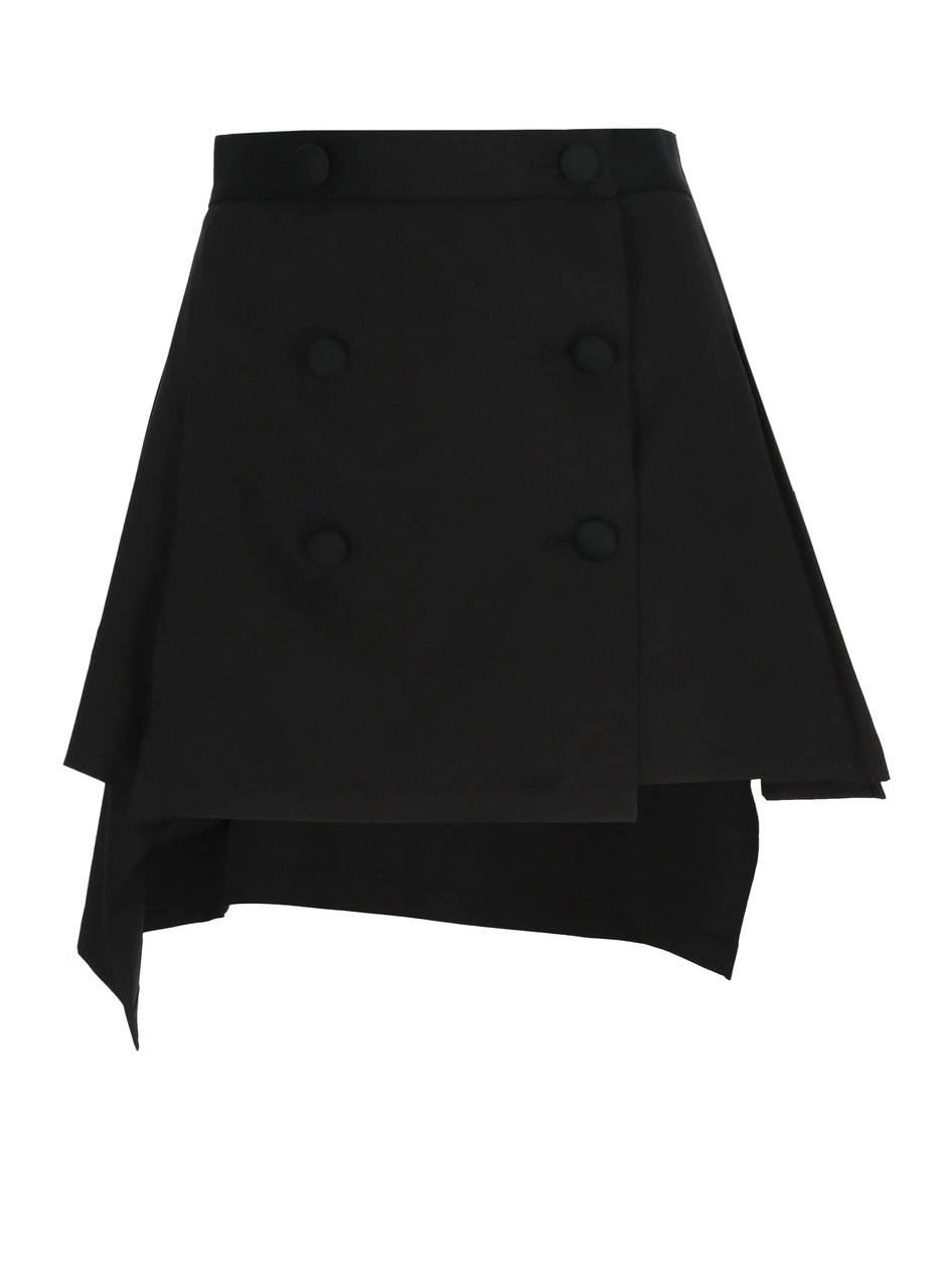 Vivienne Westwood Asymmetric Hem Mini Skirt with Front Button Fastening Zwart