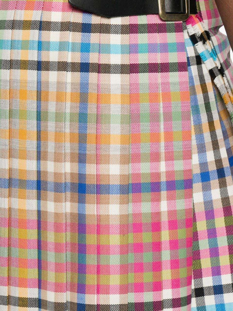 Vivienne Westwood Multicolor Plaid Skirt With Frayed Hem Roze