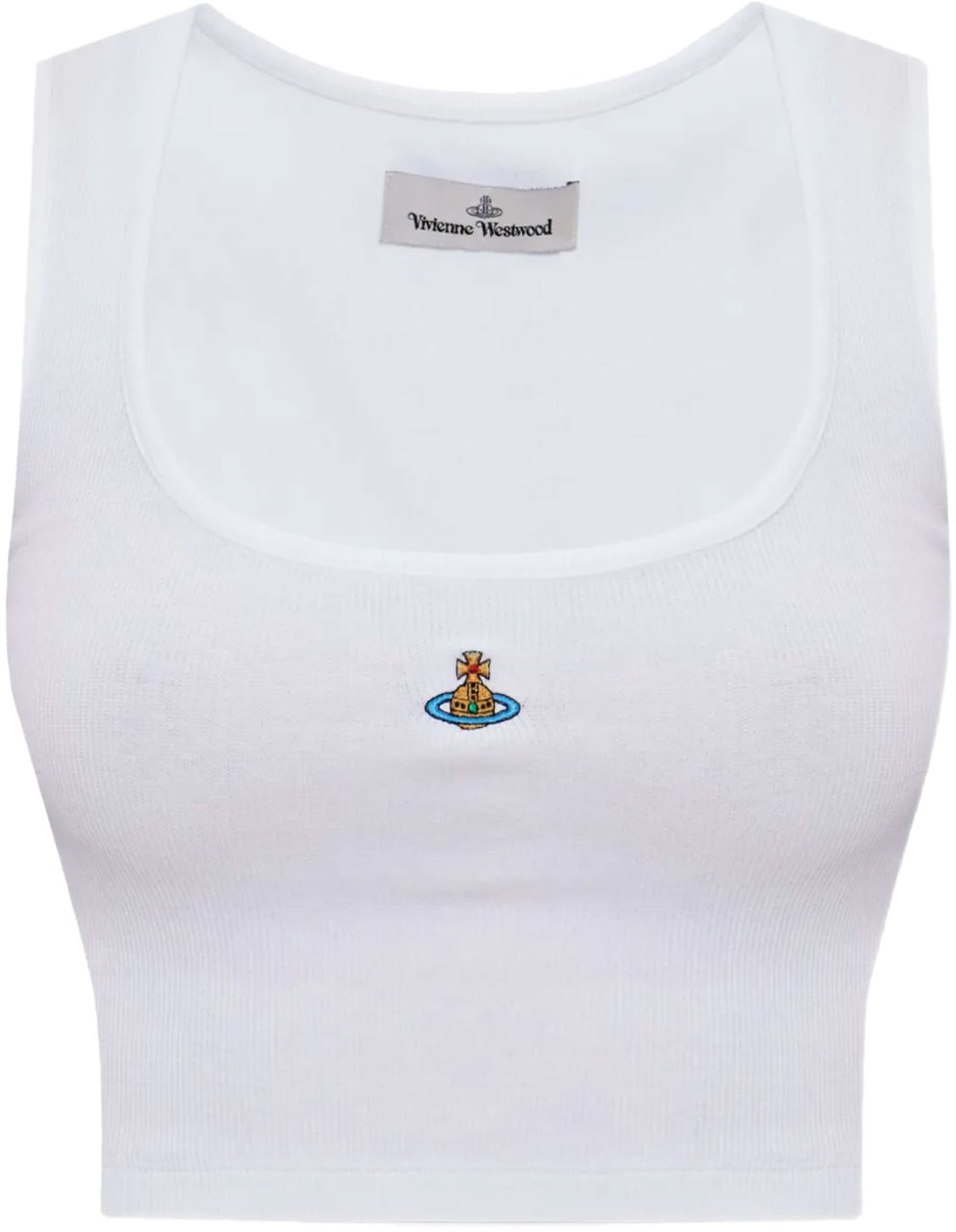 Vivienne Westwood Cropped Rib Vest White Wit