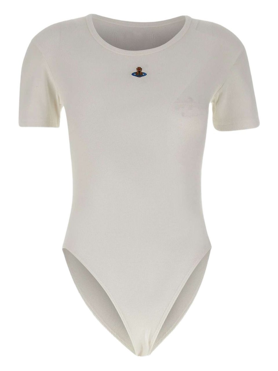 Vivienne Westwood Off-White Ribbed Button Orb Top Wit