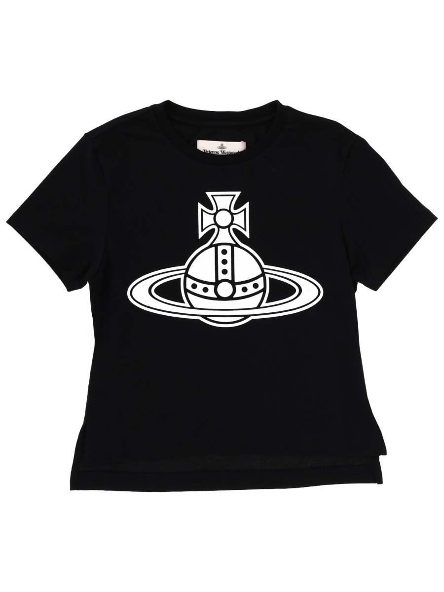 Vivienne Westwood Black Paris Orb Mini T-Shirt Zwart