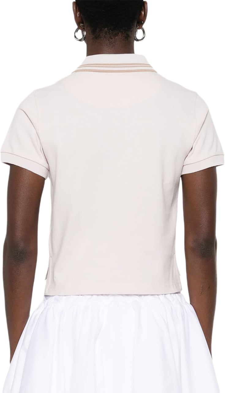 Vivienne Westwood Cropped Double Stripe Cotton Polo Shirt Neutraal