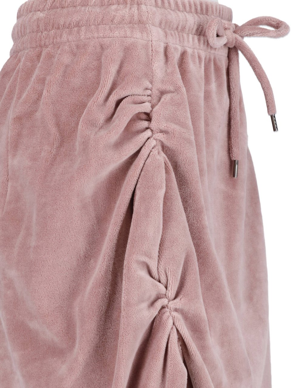 Vivienne Westwood Pink Ruched Drawstring Velvety Skirt Roze