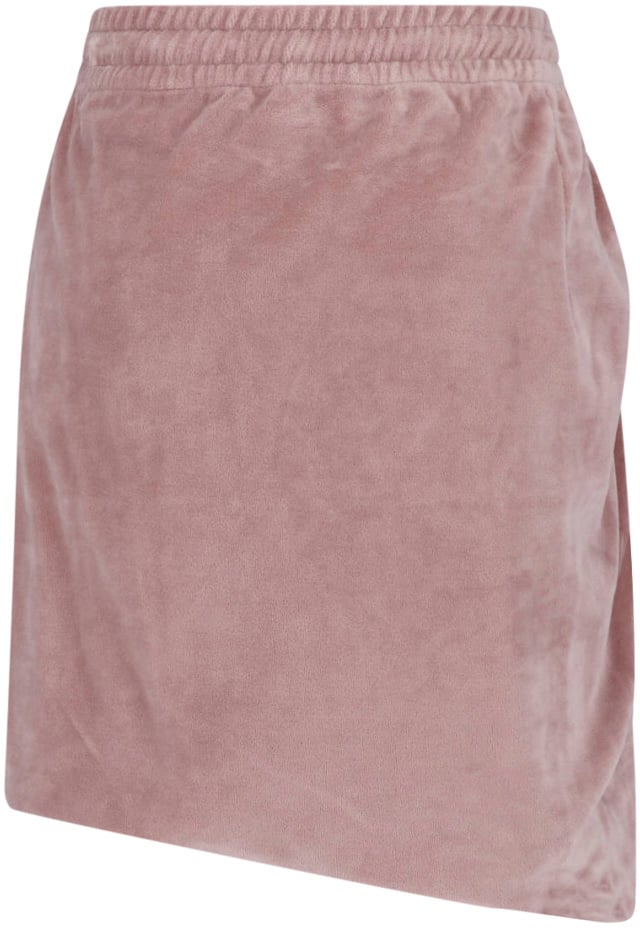 Vivienne Westwood Pink Ruched Drawstring Velvety Skirt Roze
