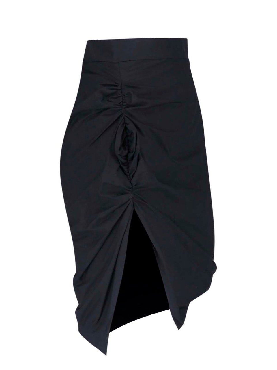 Vivienne Westwood Ruched Design Skirt with Front Slit Zwart