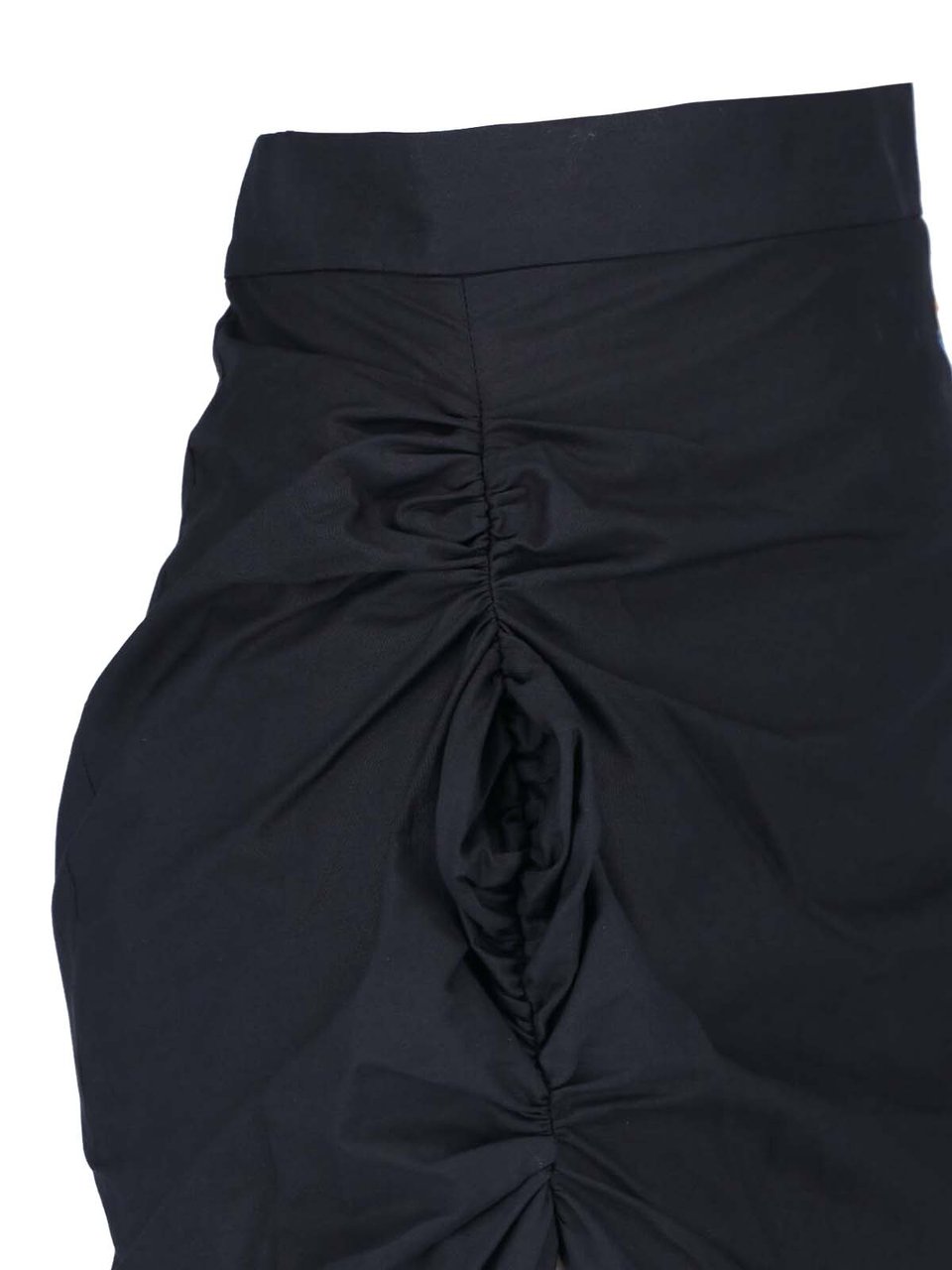 Vivienne Westwood Ruched Design Skirt with Front Slit Zwart