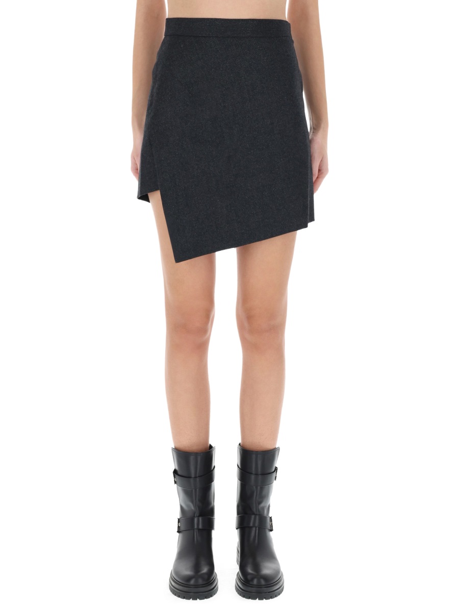 Vivienne Westwood Infinity High-Waisted Asymmetrical Mini Skirt Zwart