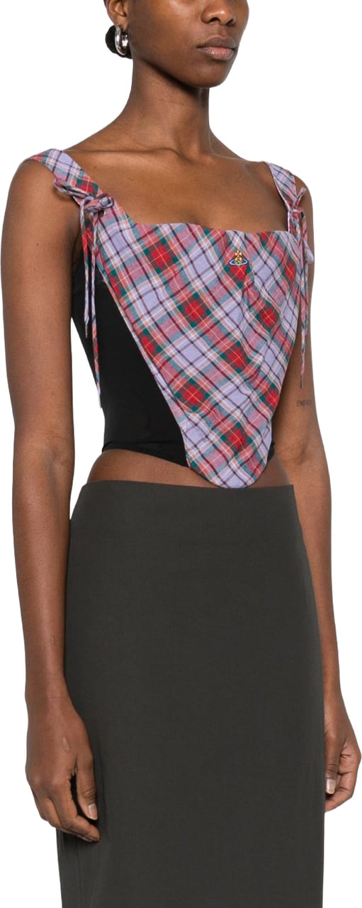 Vivienne Westwood Tartan Sleeveless Top Grijs