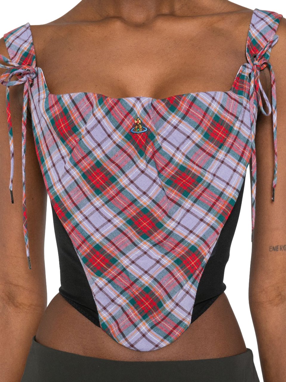 Vivienne Westwood Tartan Sleeveless Top Grijs