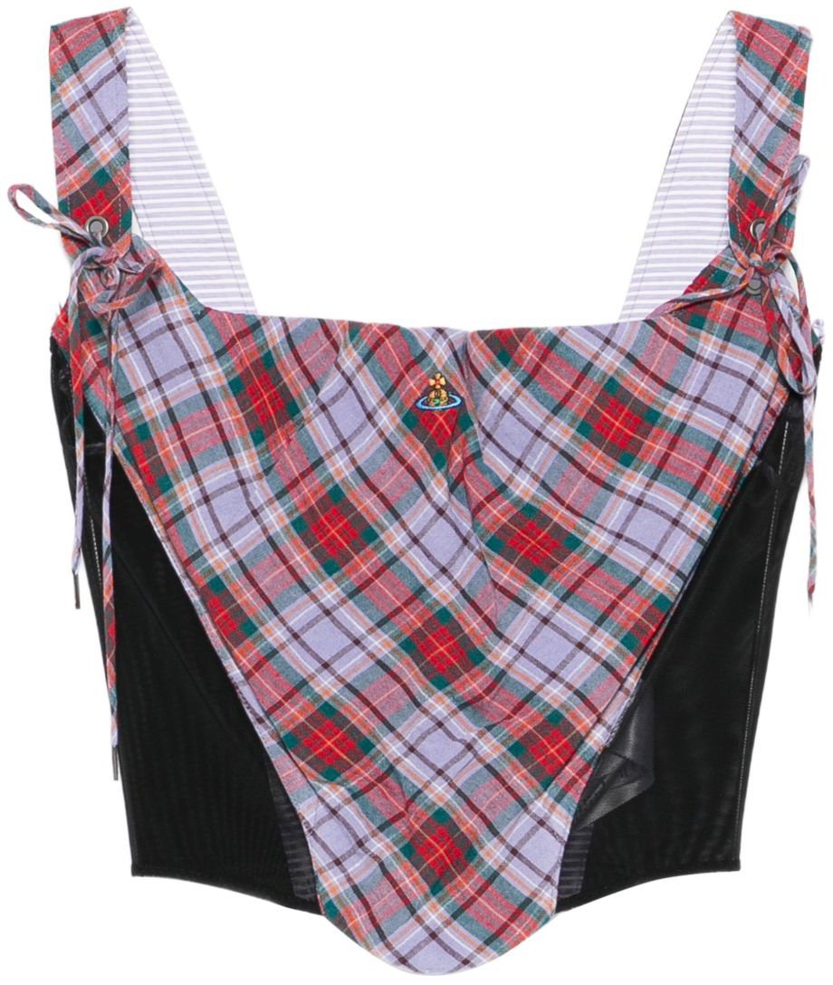 Vivienne Westwood Tartan Sleeveless Top Grijs