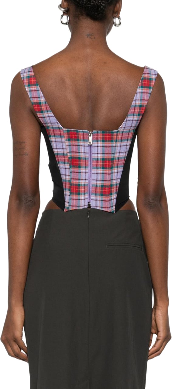 Vivienne Westwood Tartan Sleeveless Top Grijs