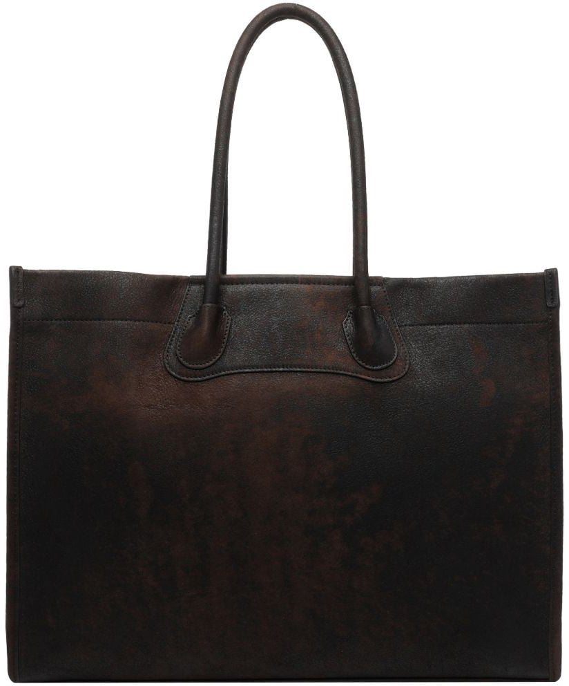 Vivienne Westwood Brown Calf Leather Shoulder Bag Zwart