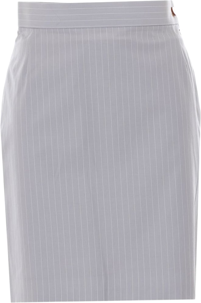 Vivienne Westwood Tailored Mini Skirt with Subtle Pinstripe Pattern Grijs