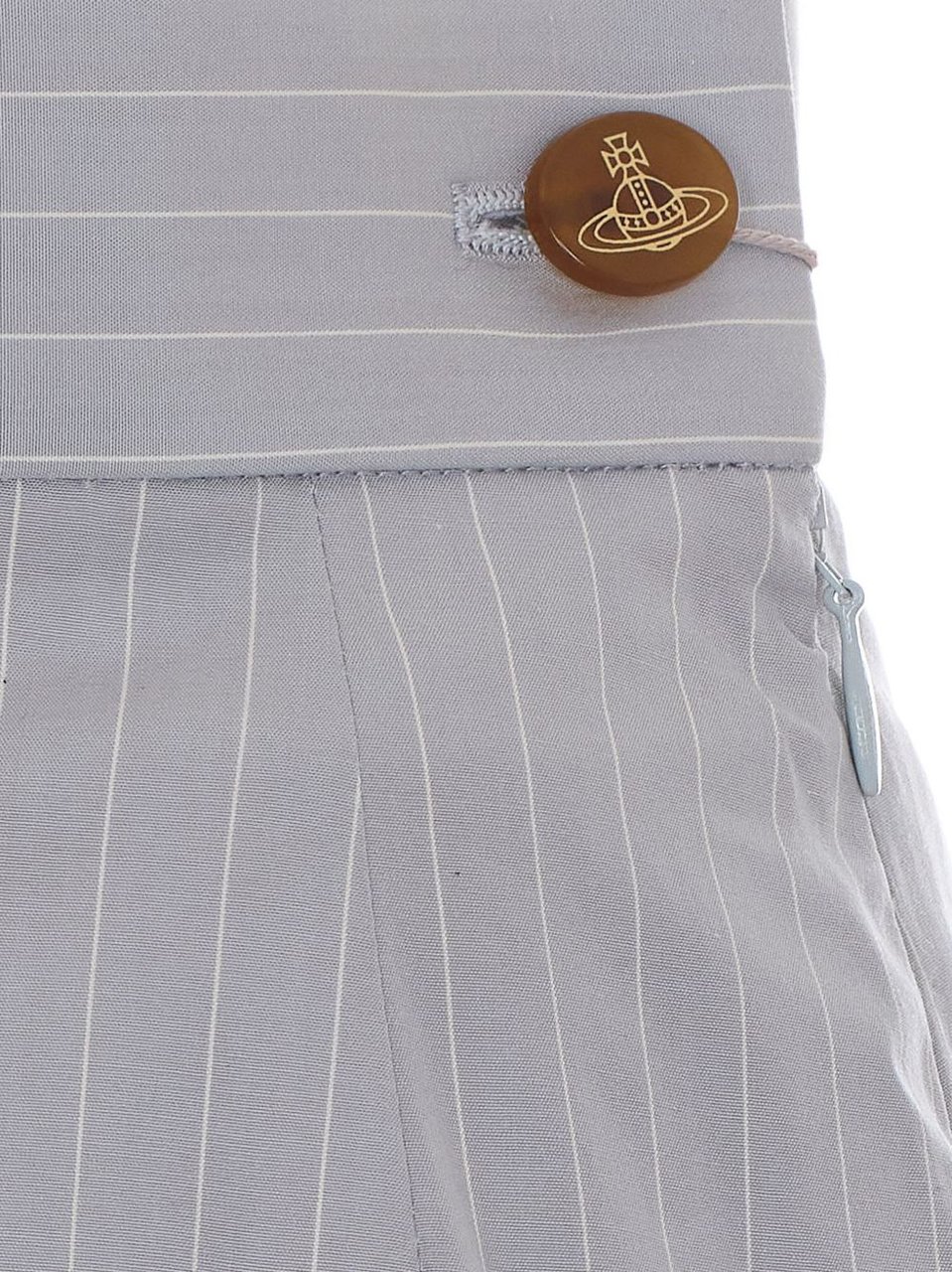 Vivienne Westwood Tailored Mini Skirt with Subtle Pinstripe Pattern Grijs