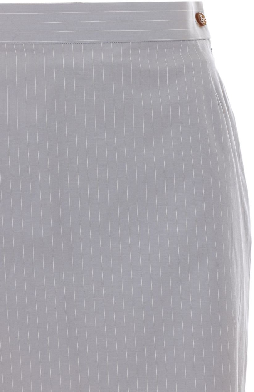 Vivienne Westwood Tailored Mini Skirt with Subtle Pinstripe Pattern Grijs
