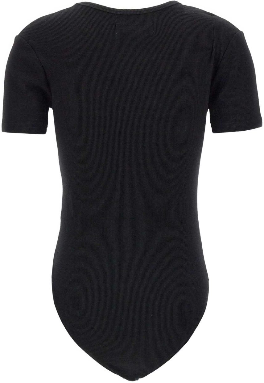 Vivienne Westwood Black Crewneck Embroidered Logo Bodysuit Zwart
