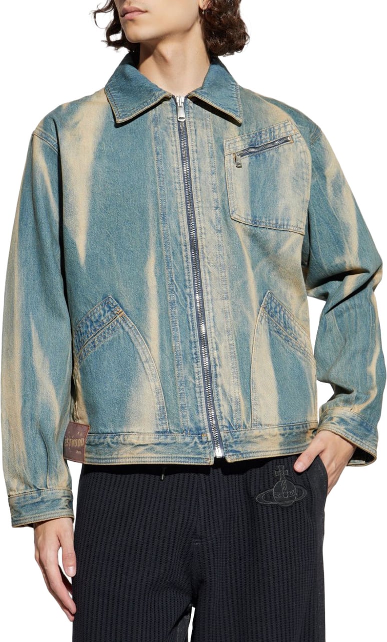 Vivienne Westwood Light Blue Faded Wash Casual Jacket Grijs