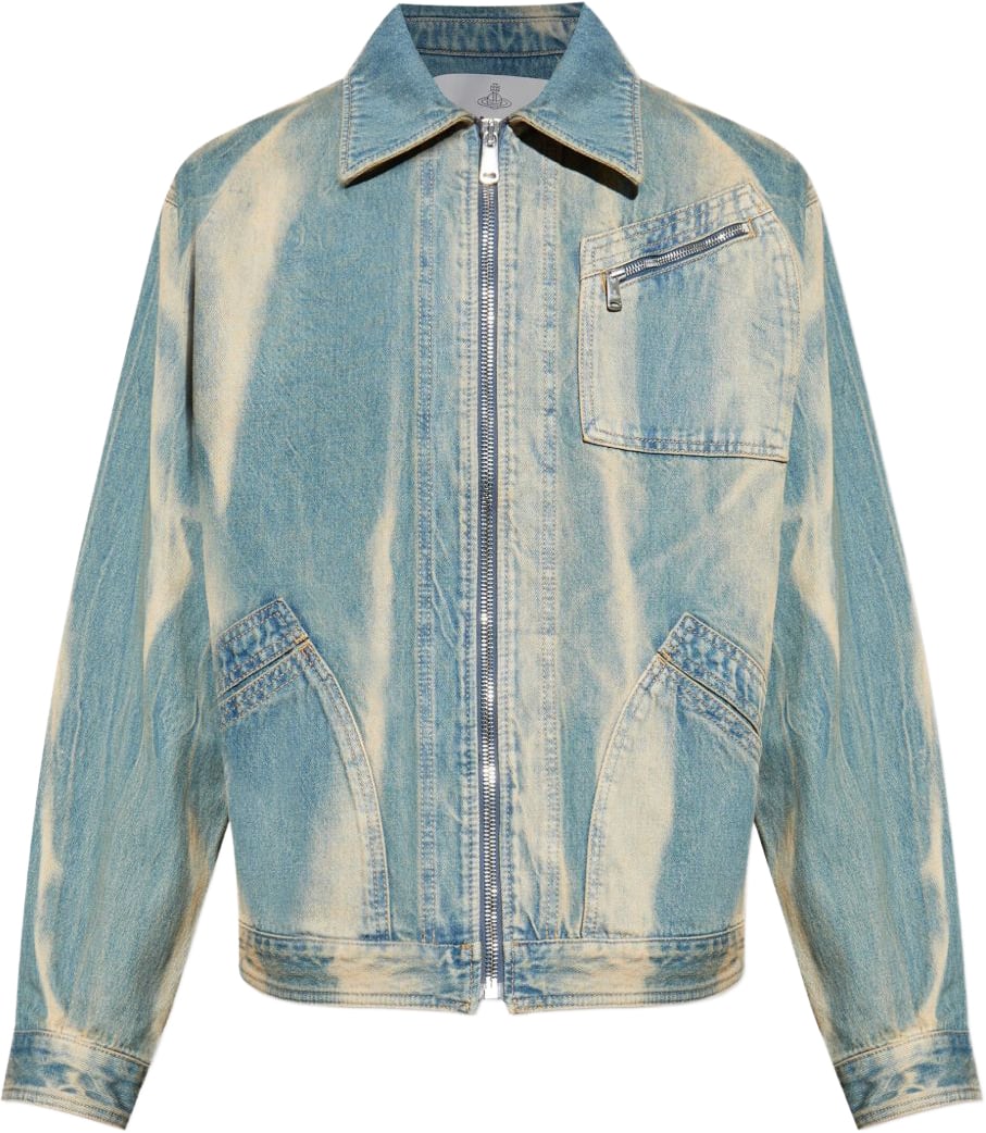 Vivienne Westwood Light Blue Faded Wash Casual Jacket Grijs