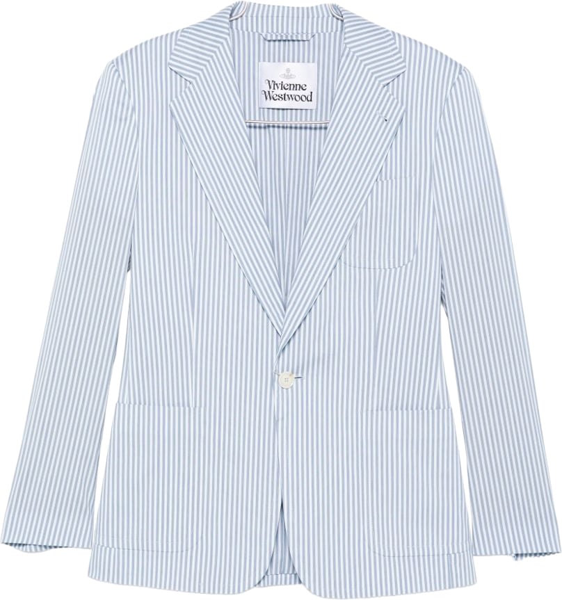 Vivienne Westwood Silk and Nylon Blend Zip Jacket Blauw
