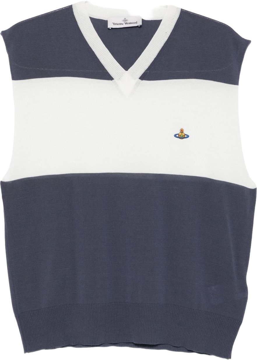 Vivienne Westwood Sleeveless V-Neck Knit Top Grijs