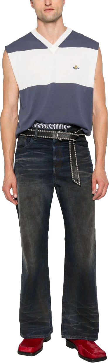 Vivienne Westwood Sleeveless V-Neck Knit Top Grijs