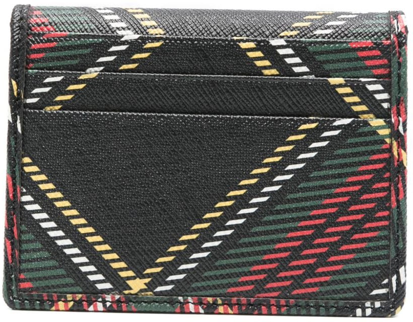 Vivienne Westwood Compact Black Tartan Plaid Wallet Grijs