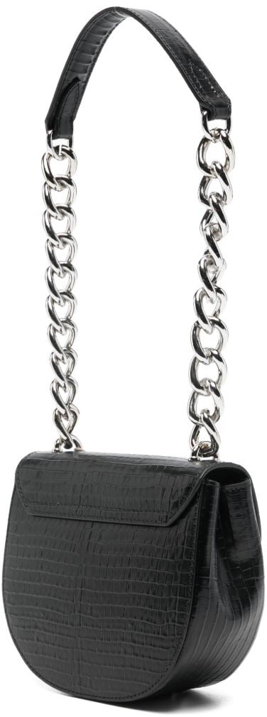 Vivienne Westwood Croc-Embossed Shoulder Bag Zwart