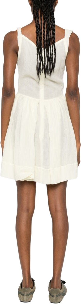 Vivienne Westwood Yellowish White Orb Logo Sleeveless Dress Wit
