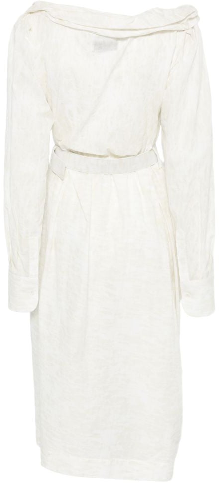 Vivienne Westwood White Ruffled Detachable Belt Shirt Dress Wit