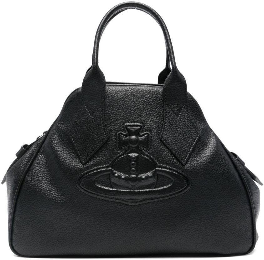Vivienne Westwood Textured Black Handbag Zwart