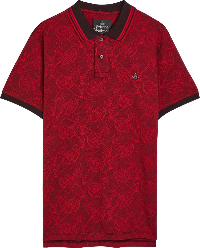 Vivienne Westwood Red Silk and Nylon Crew Neck Polo Rood