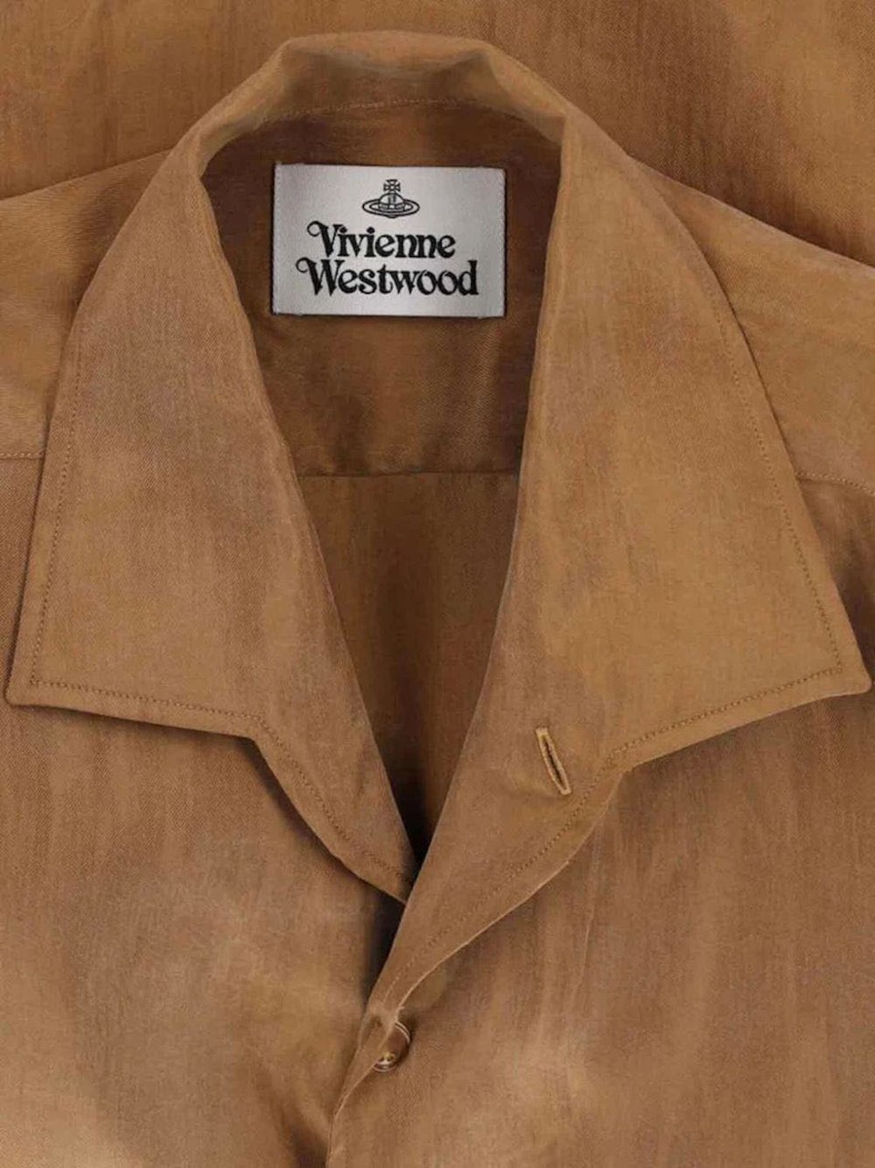 Vivienne Westwood Caramel Brown Relaxed Collar Shirt Goud