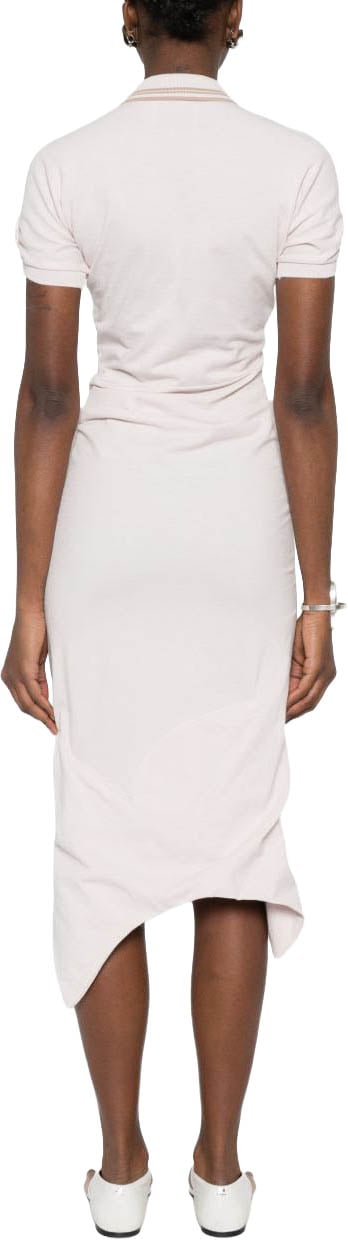 Vivienne Westwood Fitted Midi Dress With Ruched Detailing And Polo Collar Neutraal