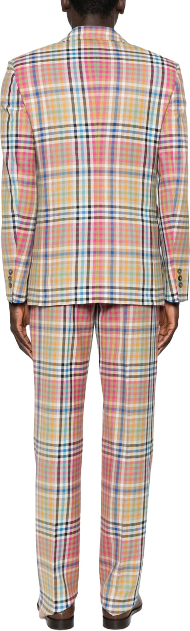 Vivienne Westwood Multicolored Plaid Tailored Blazer With Notched Lapels Rood