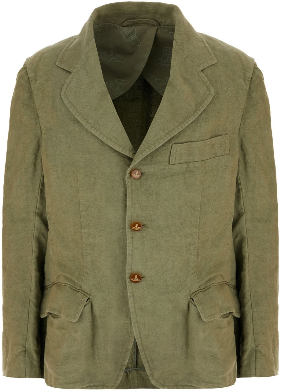 Vivienne Westwood Vivienne Westwood Sage green linen blazer Groen