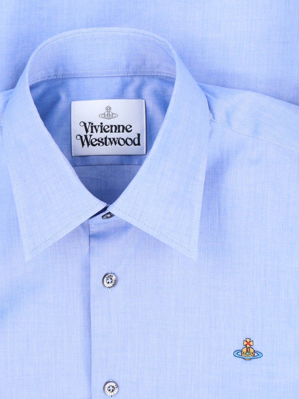 Vivienne Westwood Blue Ghost Cotton Long-Sleeve Shirt Blauw