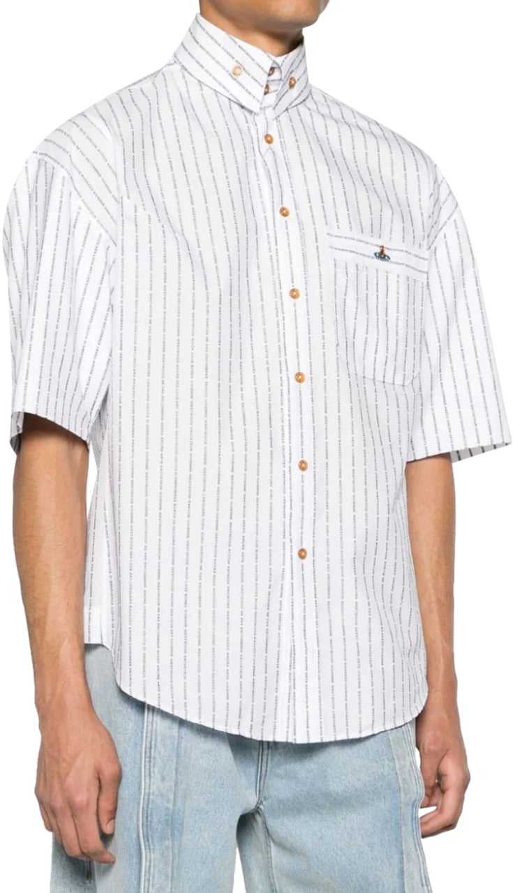 Vivienne Westwood Stripped Krall Shirt White Wit